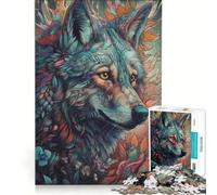 Rompecabezas para Adultos de 1000 Piezas, Lobo Abstracto, Juego práctico, Pero Divertido y con Humor, Colección de Artistas, Bellas Artes 38x26cm