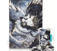 Rompecabezas para Adultos de 1000 Piezas: Lobo de la Muerte vs Lobo de la Vida Juegos Familiares, análisis y lógica Mejora el Amor Entre Parejas 38x26cm