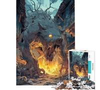 Rompecabezas para Adultos de 1000 Piezas Lobo Hombre Lobo Monstruo en una Ciudad en ruinas Rompecabezas para Adultos Juegos Divertidos Decoración cumpleaños (50x75cm)