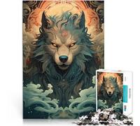 Rompecabezas para Adultos de 1000 Piezas Lobo mágico irreal Juguete de desafío de Juego Educativo Gran Regalo para Juegos 52x38cm