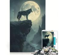 Rompecabezas para Adultos de 1000 Piezas Lobo Solitario Majestuoso Juego práctico difícil y desafiante Toda la Familia 38x26cm
