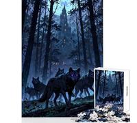 Rompecabezas para Adultos de 1000 Piezas Lobos y un Castillo Juguete Educativo Regalos y Juguetes Juegos educativos interacción Entre Padres e Hijos tamaño 50x75cm
