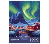 Rompecabezas para Adultos De 1000 Piezas Lofoten Islands Aurora Borealis Rompecabezas para Adultos Juegos Relajantes Mejora La Memoria para Cumpleaños, Navidad 70x50cm/1000pcs