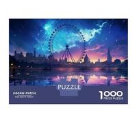 Rompecabezas para Adultos De 1000 Piezas London Eye Cityscape Reflection Rompecabezas para Adolescentes Juguetes De Bricolaje Corte De Precisión Difícil Y Desafiante 70x50cm/1000pcs