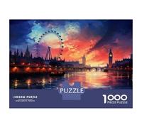 Rompecabezas para Adultos De 1000 Piezas London Sunset River View-1 Rompecabezas para Adultos Juego De Ingenio Regalo De Cumpleaños Desafío Educativo 70x50cm/1000pcs