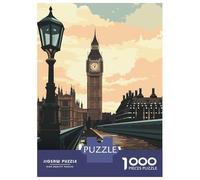 Rompecabezas para Adultos De 1000 Piezas London, United Kingdom Illustration Rompecabezas para Adultos Juego Práctico Montaje De Patrones Cumpleaños Y Navidad 52x38cm/1000pcs