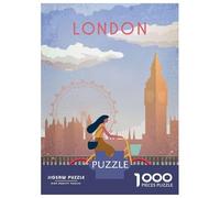 Rompecabezas para Adultos De 1000 Piezas London Vintage Rompecabezas para Adultos Juegos Relajantes Decoración del Hogar Desafío Educativo 70x50cm/1000pcs