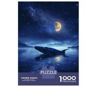 Rompecabezas para Adultos De 1000 Piezas Lonely Whale In Moonlight Rompecabezas para Adultos Juego De Ingenio Análisis Y Lógica Actividades Divertidas para Hacer En Casa, 70x50cm/1000pcs