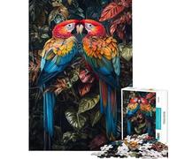 Rompecabezas para Adultos de 1000 Piezas Loros Vibrantes en la Jungla Rompecabezas para Adultos Carrera de Velocidad Manual Cada Pieza es única Juguetes educativos de Aprendizaje 38x26cm