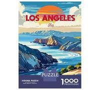 Rompecabezas para Adultos De 1000 Piezas Los Angeles USA Coastal Landscape Art Rompecabezas para Adultos Juegos Familiares Mejoran La Memoria Reducción del Estrés Regalos 38x26cm/1000pcs