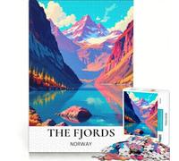 Rompecabezas para Adultos de 1000 Piezas: Los fiordos de Noruega, Juego Interactivo, Actividades Divertidas para Hacer en casa, Regalo para Mujeres 50x75cm