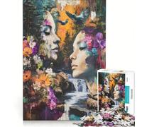 Rompecabezas para Adultos de 1000 Piezas Los rostros de Dos Mujeres Juego Imposible Actividades Divertidas para Hacer en casa cumpleaños 38x52cm