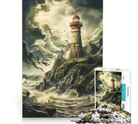 Rompecabezas para Adultos de 1000 Piezas Los Secretos del Antiguo Faro Juguete Educativo Corte de precisión para Fortalecer el Amor en Pareja 50x75cm