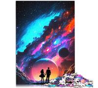 Rompecabezas para adultos de 1000 piezas Love Among the Stars, juego de rompecabezas para aliviar el estrés Staycation Kill Time de 19.7 x 29.5 pulgadas para adolescentes de 14 años en adelante