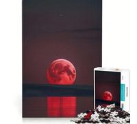 Rompecabezas para Adultos de 1000 Piezas: Luna de Sangre Ascendente, Juego práctico, Ideal para la diversión Familiar, cumpleaños 38x26cm