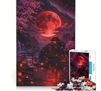 Rompecabezas para Adultos de 1000 Piezas: Luna de Sangre sobre el Valle de los cerezos en Flor Un Juego práctico, Divertido y con Humor, Ideal para Decorar el Escritorio 50x75cm