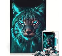 Rompecabezas para Adultos de 1000 Piezas, luz Negra UV Spirit Lynx, Juego práctico, difícil y desafiante, colección de Artistas, Bellas Artes 50x75cm