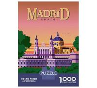 Rompecabezas para Adultos De 1000 Piezas Madrid, Spain Travel Rompecabezas para Adultos Juegos Familiares Mejoran La Memoria Reducción del Estrés Regalos 38x26cm/1000pcs