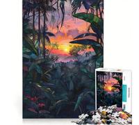 Rompecabezas para Adultos de 1000 Piezas Magia del Crepúsculo en la Selva Tropical Juguete Educativo para Pasar el Tiempo en Casa Regalo de Cumpleaños Regalos 50x75cm
