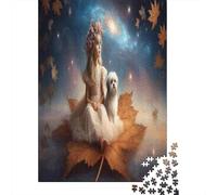 Rompecabezas para Adultos De 1000 Piezas Magical Fantasy Girl with Dog in Starry Sky Rompecabezas para Adultos Juego De Ingenio Juego Divertido Y Humorístico Juego Desafiante Regalos 38x26cm/1000pcs