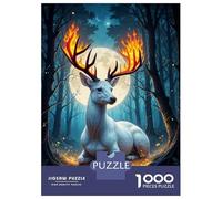 Rompecabezas para Adultos De 1000 Piezas Magical Forest Deer Art Print Rompecabezas para Adultos Juguetes Antiestrés Decoración Perfecta Cumpleaños Y Navidad 38x26cm/1000pcs