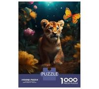 Rompecabezas para Adultos De 1000 Piezas Magical Lion Cub Butterfly Rompecabezas Juegos Relajantes Decoración De Pared Oferta como Regalos para Toda La Familia 70x50cm/1000pcs