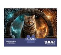 Rompecabezas para Adultos De 1000 Piezas Magical Portal Cat Rompecabezas para Adultos Juegos Familiares Regalos para Mujeres Cumpleaños Y Navidad 70x50cm/1000pcs