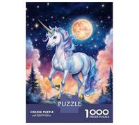 Rompecabezas para Adultos De 1000 Piezas Magical Unicorn Under The Moonlight Rompecabezas para Adultos Juguetes Antiestrés Difícil Gran Regalo para Jugar 70x50cm/1000pcs