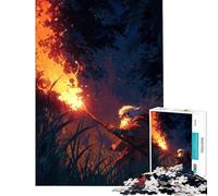 Rompecabezas para Adultos de 1000 Piezas Mago con antorcha en el Bosque Oscuro Ideal para cumpleaños y Navidad Divertido Juego antiestrés para Mayores de 14 años (38x52cm)