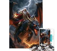 Rompecabezas para Adultos de 1000 Piezas Mago Montando un dragón en una tormenta Juguetes adictivos para Cultivar la Paciencia Juegos Familiares Decoración Perfecta Regalo Divertido (Tamaño 50x75cm)