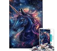 Rompecabezas para Adultos de 1000 Piezas Majestad del Unicornio Estelar un desafío para la Inteligencia Cerebral Juguetes adictivos Juegos relajantes Montaje de Patrones Excelentes Regalos (38x26cm)