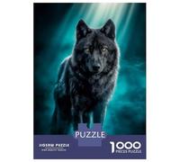 Rompecabezas para Adultos De 1000 Piezas Majestic Black Wolf Rompecabezas para Adultos Juego De Ingenio Regalos para Mujeres 38x26cm/1000pcs