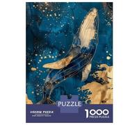 Rompecabezas para Adultos De 1000 Piezas Majestic Gold Whale Rompecabezas para Adultos Juegos Divertidos Difícil Difícil Regalos De Cumpleaños Y Únicos 52x38cm/1000pcs