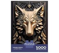 Rompecabezas para Adultos De 1000 Piezas Majestic Golden King Wolf Rompecabezas para Adultos Juego De Ingenio Regalos para Mujeres 70x50cm/1000pcs