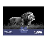Rompecabezas para Adultos De 1000 Piezas Majestic Lion in Black and White Rompecabezas DIY Juguetes Divertidos Y Humorísticos Cumpleaños Y Navidad 38x26cm/1000pcs