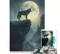 Rompecabezas para Adultos de 1000 Piezas Majestuoso Lobo Solitario Juego práctico para Relajarse intelectualmente Regalo de cumpleaños Regalo de Viaje 38x52cm