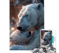 Rompecabezas para Adultos de 1000 Piezas Mamá osa Polar y su Cachorro Ayuda a ejercitar el Cerebro Regalo Ideal para Mujeres Juegos Familiares Apto para Mayores de 14 años 50x75cm