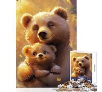 Rompecabezas para Adultos de 1000 Piezas Mamá osa y su Cachorro Juego práctico para Toda la Familia Juguetes de decoración para el hogar Regalos para Amigos y Familiares (38x26cm)