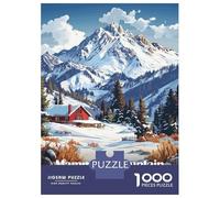 Rompecabezas para Adultos De 1000 Piezas Mammoth Mountain Winter Scene Rompecabezas para Adultos Juego De Ingenio Aliviador del Estrés Actividades Divertidas En Casa 38x26cm/1000pcs