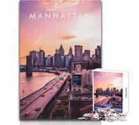 Rompecabezas para Adultos de 1000 Piezas, Manhattan, EE UU, Juegos relajantes, Vacaciones en casa, Pasatiempos, Regalos para el Amigo Secreto, tamaño 50x75cm
