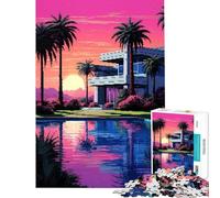 Rompecabezas para Adultos de 1000 Piezas Mansión del Paraíso Arte pixelado Juguetes adictivos para Cultivar la Paciencia Juego Educativo Actividades Familiares Regalo artístico (tamaño 50x75cm)