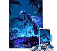 Rompecabezas para Adultos de 1000 Piezas Mantis Gigante en una Jungla Azul Juegos relajantes y desafiantes Regalo Ideal para cumpleaños Desafío difícil (tamaño 50x75cm)