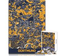 Rompecabezas para Adultos de 1000 Piezas, Mapa de Dortmund, Juego Educativo Familiar, patrón de Montaje, Regalo de Amigo Secreto, tamaño 38x52cm