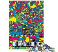 Rompecabezas para Adultos de 1000 Piezas Mapa de la Ciudad de Johannesburgo Estilo Pop Art Rompecabezas para Adultos Carrera de Velocidad Manual Cada Pieza es única Juguetes educativos de Aprendizaje