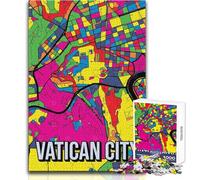 Rompecabezas para Adultos de 1000 Piezas, Mapa de la Ciudad del Vaticano, Arte Pop, Rompecabezas, Juegos Familiares, decoración del hogar, Juguetes antiestrés, tamaño 38x52cm