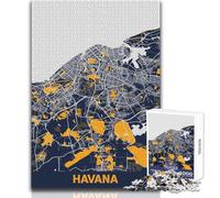 Rompecabezas para Adultos de 1000 Piezas, Mapa de La Habana, Juego Educativo Familiar, ensamblaje de Patrones, Regalos de Amigo Secreto, tamaño 38x26cm