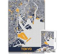 Rompecabezas para Adultos de 1000 Piezas, Mapa de Tokio, Juego Educativo Familiar, patrón de ensamblaje, Regalo de Amigo Secreto, tamaño 38x26cm