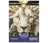 Rompecabezas para Adultos De 1000 Piezas Marble and Gold Lion Head Art Rompecabezas para Adultos Juego Práctico Alivia El Estrés Desafío Educativo 70x50cm/1000pcs