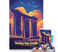 Rompecabezas para Adultos de 1000 Piezas Marina Bay Sands Singapur Juegos educativos decoración Cada Pieza es única 38x52cm