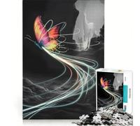 Rompecabezas para Adultos de 1000 Piezas: Mariposa Conceptual Que se va, Juego de ingenio, para divertirse en Familia, Lista de Deseos con Papá Noel 38x26cm